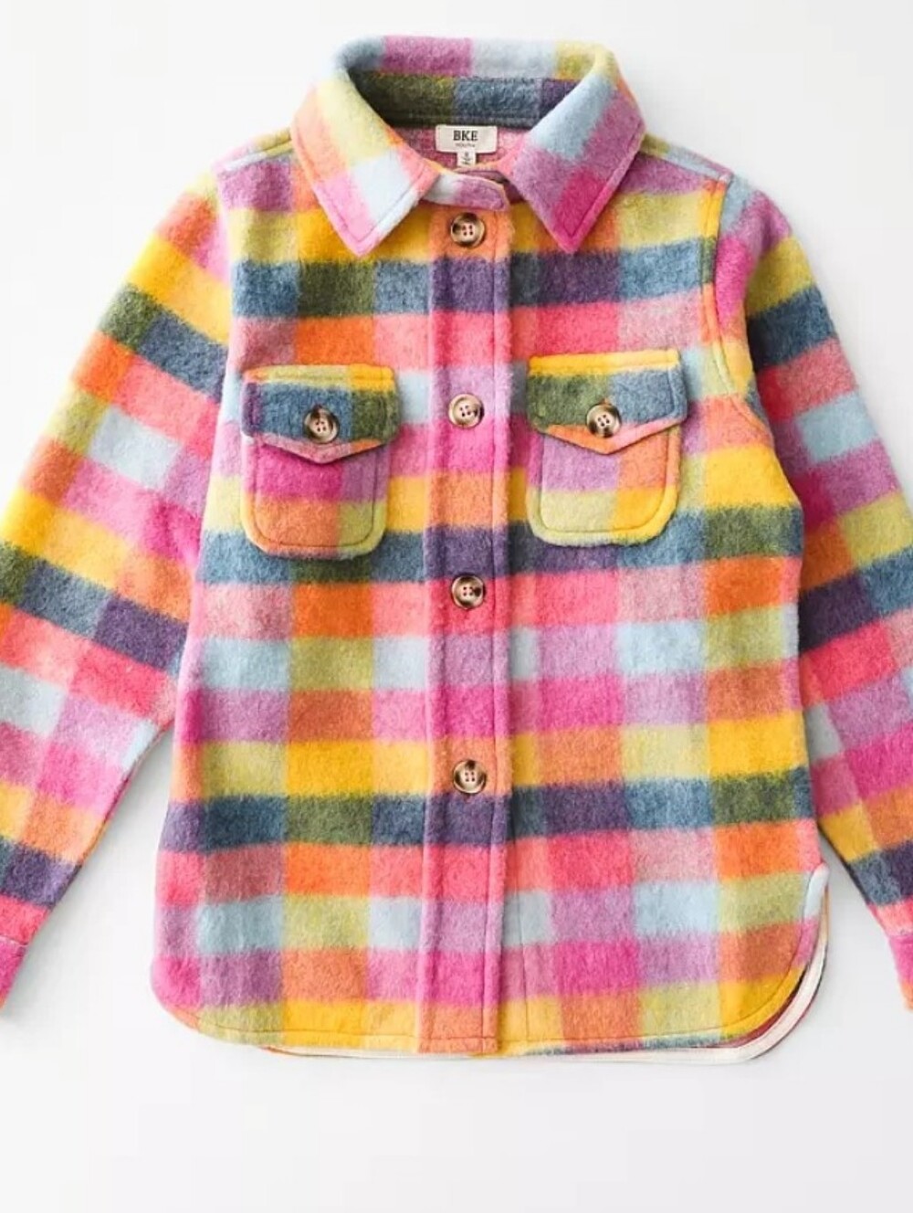 BKE Kids Plaid Button-Front Shacket